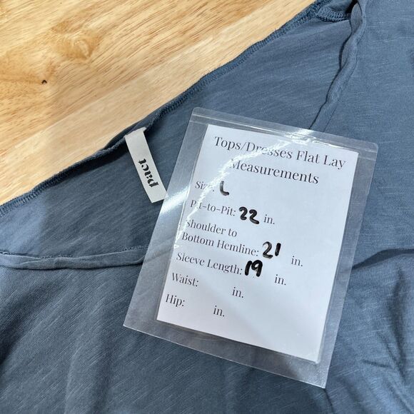 Pact Top Women Shirt Size L Blue 100% Organic Cotton Scoop neck Long Sleeve Tee - Picture 6 of 6